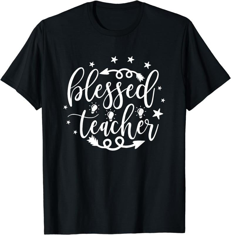 [100% Cotton]Blessed Teacher Christian Jesus Plus-size black breathable and stylish Education School T-Shirt Hoodie...