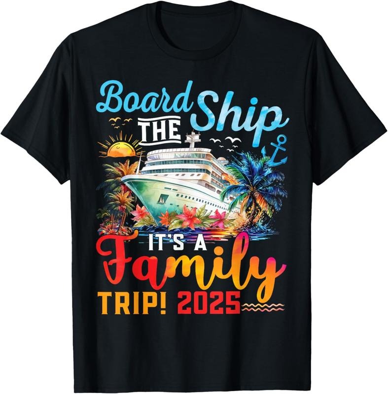 100% Cotton Board The Ship It's A Family Trip 2025 Group Matching Cruise T-Shirt Hoodie Sweatshirt | PrintMintTees.com