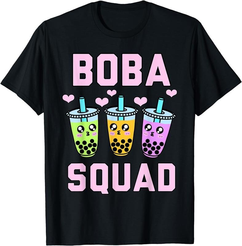 [100% Cotton]Boba Tea Squad Matching Bestie Sister Family Of 3 Bubble Tea T-Shirt Hoodie Sweatshirt | PrintMintTees.com