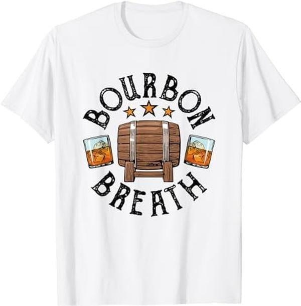 [100% Cotton]Bourbon Breath Whiskey Barrel Alcohol Drinker Drinking T-Shirt Hoodie Sweatshirt | PrintMintTees.com