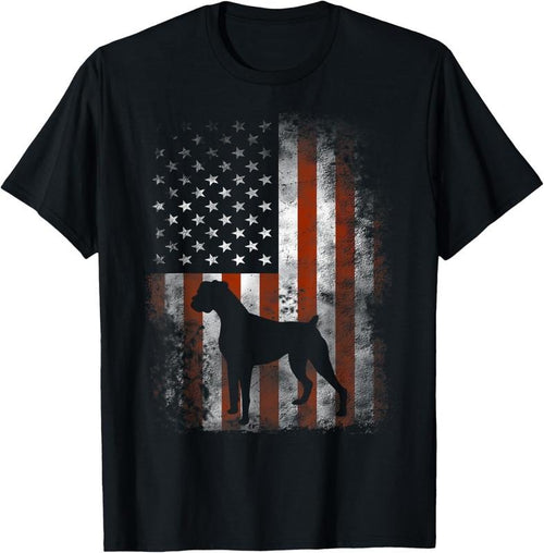 100% Cotton Boxer American Flag Shirt USA 4th Of July Dog T-shirt Gifts T-Shirt Hoodie Sweatshirt | PrintMintTees.com