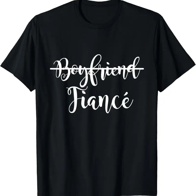 100% Cotton Boyfriend Fiance Present Couple Engagement Just Engaged T-Shirt Hoodie Sweatshirt | PrintMintTees.com