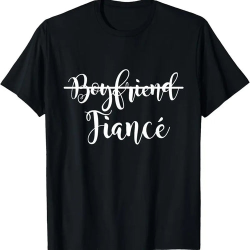 100% Cotton Boyfriend Fiance Present Couple Engagement Just Engaged T-Shirt Hoodie Sweatshirt | PrintMintTees.com