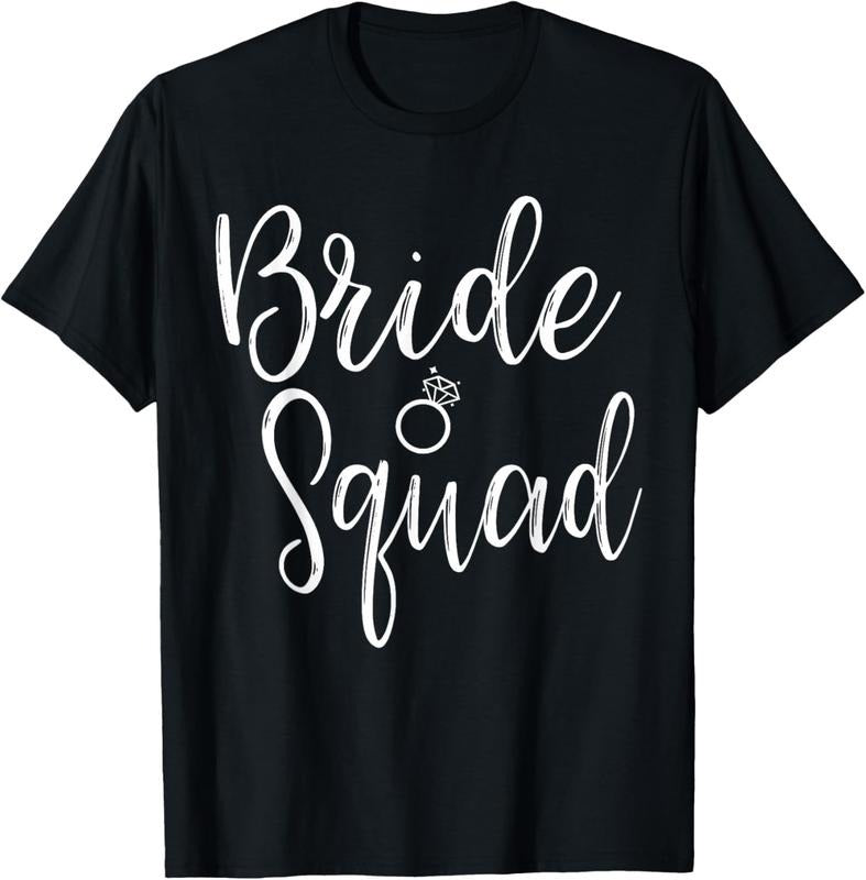 100% Cotton Bride Squad Bachelorette Party Bridesmaid Bridal Shower T-Shirt Hoodie, Sweatshirt | PrintMintTees.com