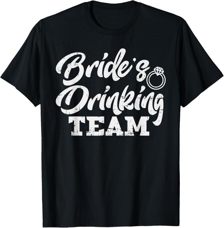 100% Cotton Brides Drinking Team Funny Bachelorette Party Women Gift T-Shirt Hoodie Sweatshirt | PrintMintTees.com