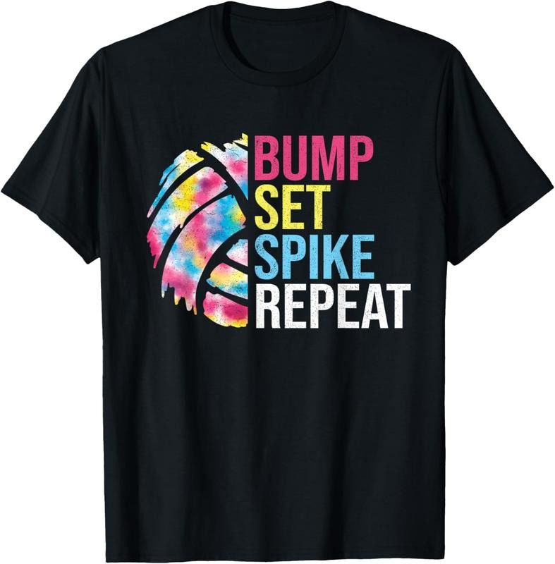 100% Cotton Bump Set Spike Repeat Volleyball Shirt For Girls Teens Women T-Shirt Hoodie, Sweatshirt | PrintMintTees.com