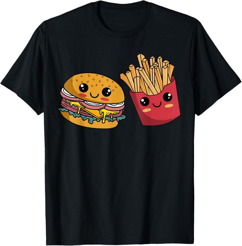 100% Cotton Burger Hamburger French Fries Fast Food Lover T-Shirt Hoodie Sweatshirt | PrintMintTees.com
