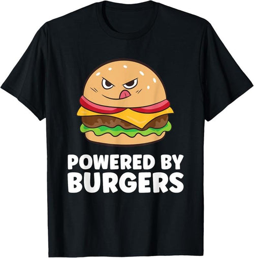 100% Cotton Burgers Fast Food Powered By Burgers T-Shirt Hoodie Sweatshirt | PrintMintTees.com