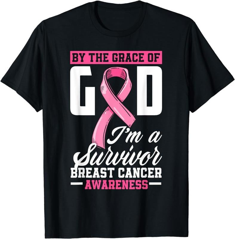 [100% Cotton]By The Grace God I'm A Survivor Breast Cancer Survivor T-Shirt Hoodie Sweatshirt | PrintMintTees.com