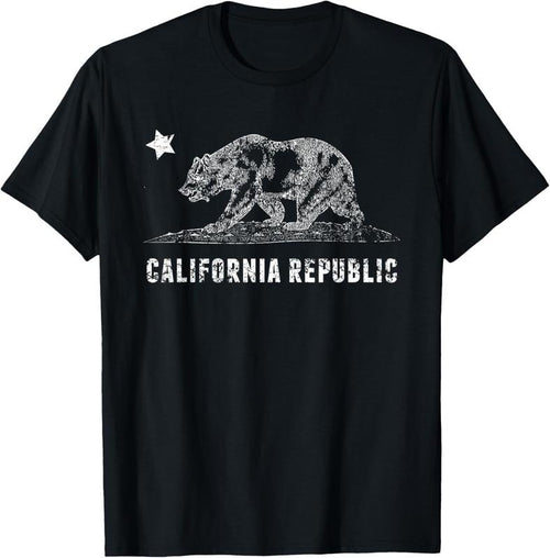 100% Cotton CA Republic Shirt, Bear & Star | Distressed California State T-Shirt Hoodie Sweatshirt | PrintMintTees.com