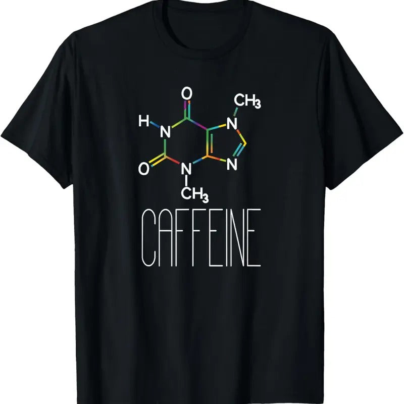 100% Cotton Caffeine Molecule Coffee T-Shirt Coffee Lover Chemistry Gift T-Shirt Hoodie Sweatshirt | PrintMintTees.com