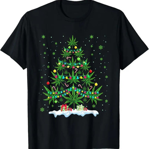 100% Cotton Cannabis Christmas Tree Xmas Funny Smoking Weed Marijuana T-Shirt Hoodie, Sweatshirt | PrintMintTees.com