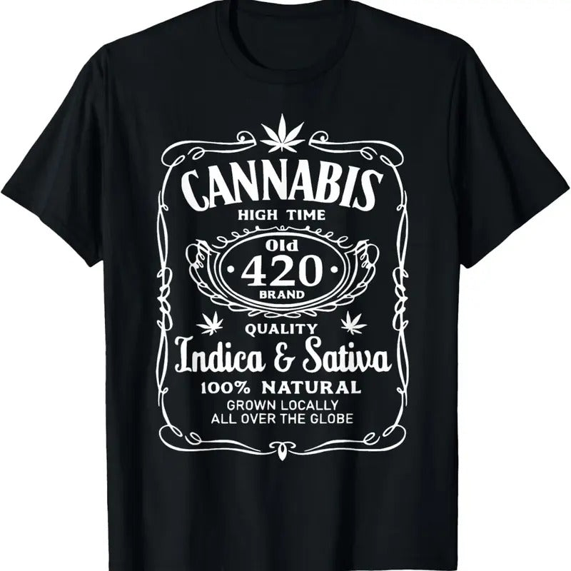 100% Cotton Cannabis High Time Old 420 Quality Indica & Sativa Weed T-Shirt Hoodie Sweatshirt | PrintMintTees.com
