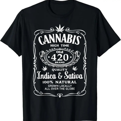100% Cotton Cannabis High Time Old 420 Quality Indica & Sativa Weed T-Shirt Hoodie Sweatshirt | PrintMintTees.com