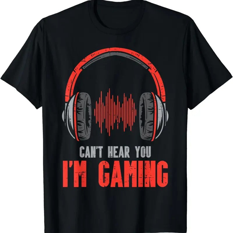 [100% Cotton]Cant Hear You Im Gaming Funny Gamer Boys Girls Men Kids Teen T-Shirt Hoodie Sweatshirt | PrintMintTees.com