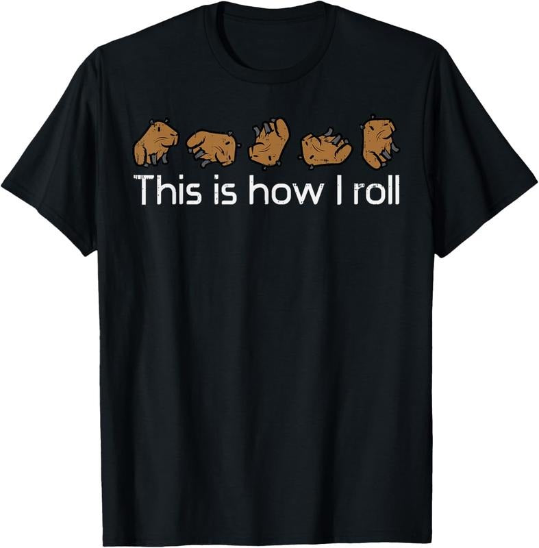 100% Cotton Capybara This Is How I Roll Cute Capy Rodent Men Women  T-Shirt Hoodie Sweatshirt | PrintMintTees.com