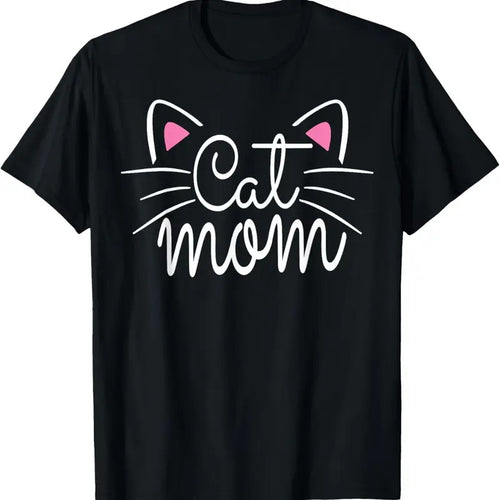 100% Cotton Cat Mom Happy Mothers Day For Cat Lovers Family Matching T-Shirt Hoodie Sweatshirt | PrintMintTees.com