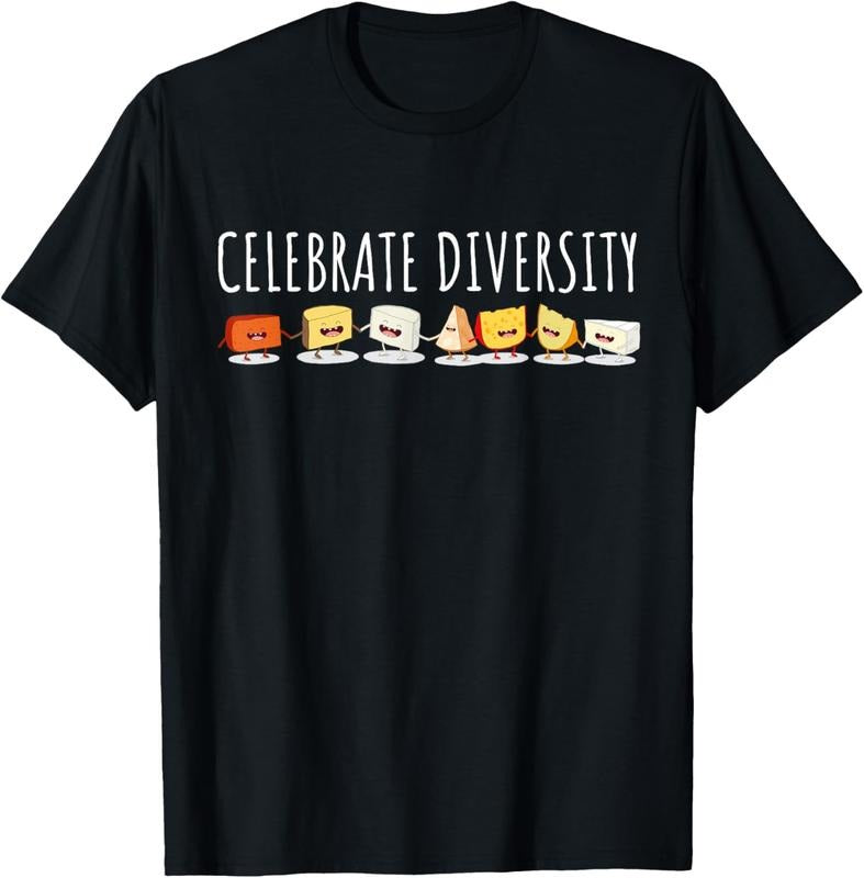 100% Cotton Celebrate Diversity Cheese Lover Shirt | Types of Cheese T-Shirt Hoodie, Sweatshirt | PrintMintTees.com