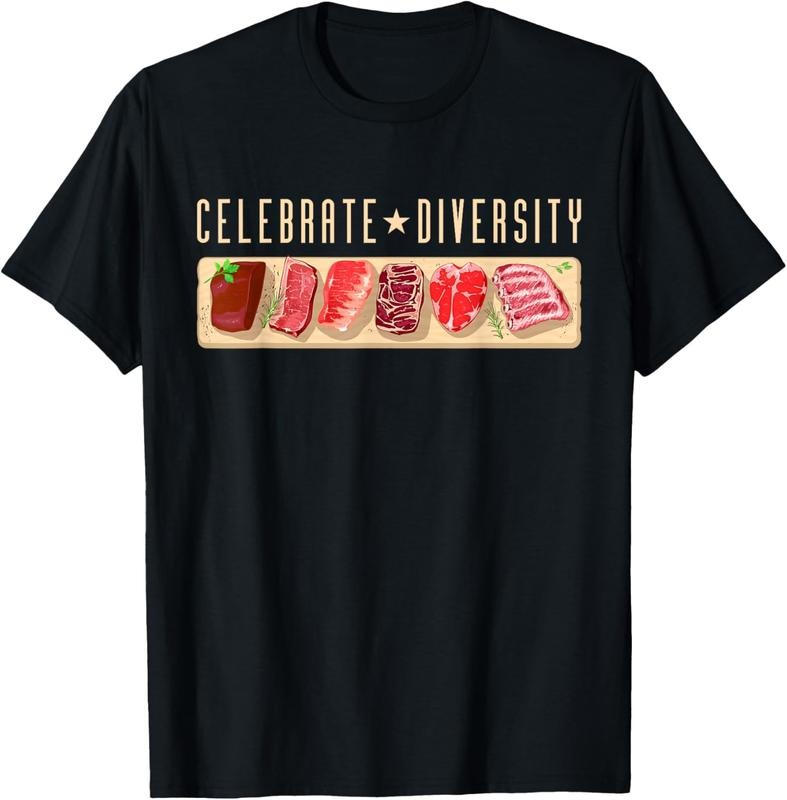 100% Cotton Celebrate Diversity Meat Eater Shirt | BBQ Grill Steak T-Shirt Hoodie Sweatshirt | PrintMintTees.com