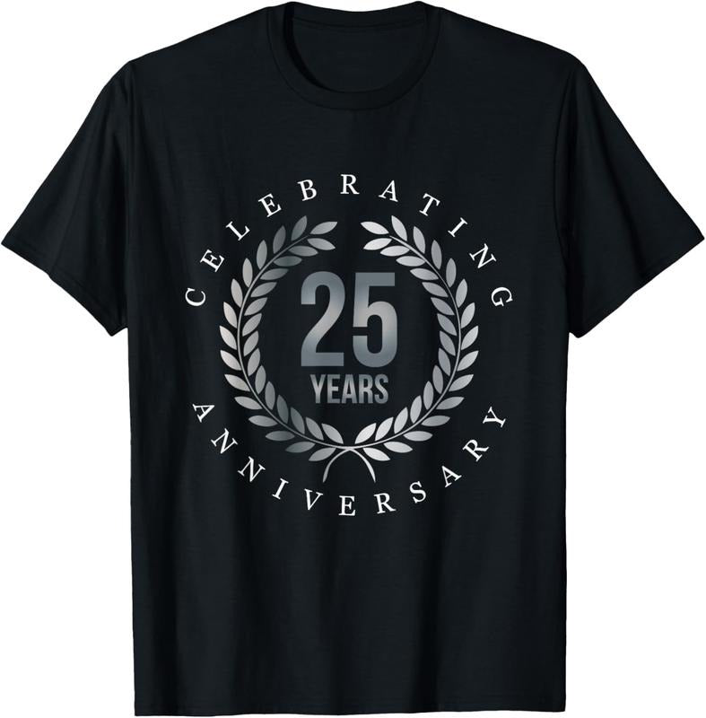 100% Cotton Celebrating 25 Years, 25th Anniversary Gift T-Shirt Hoodie, Sweatshirt | PrintMintTees.com
