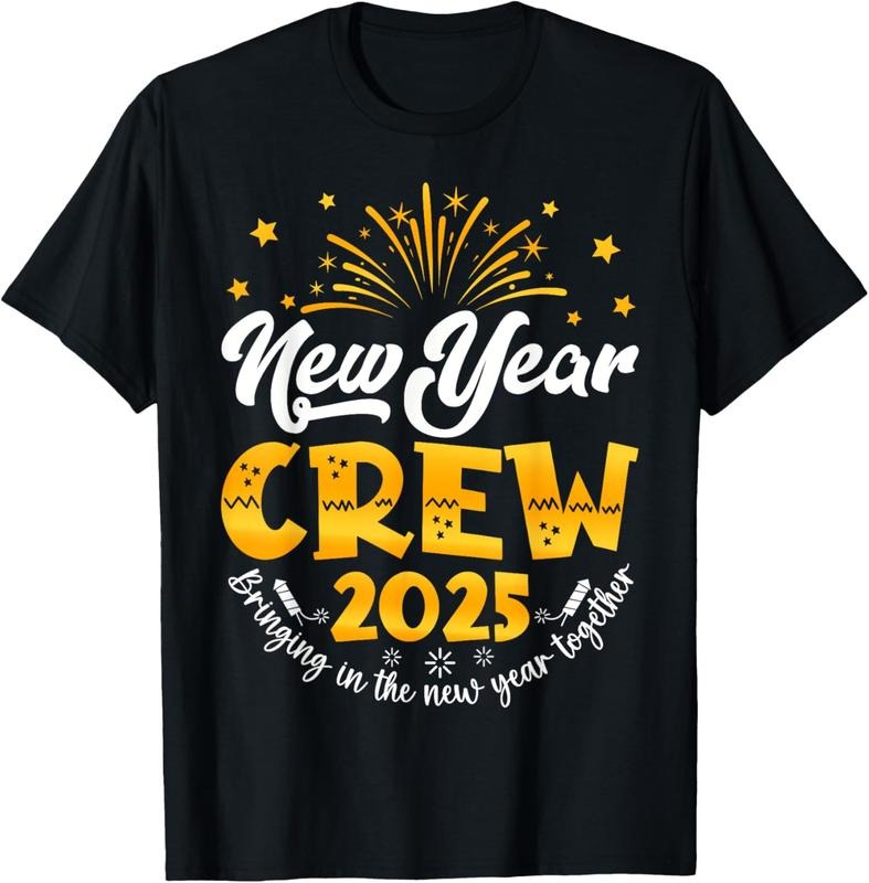 100% Cotton Celebration Happy New Year Crew 2025 NYE New Years Eve Party T-Shirt Hoodie, Sweatshirt | PrintMintTees.com