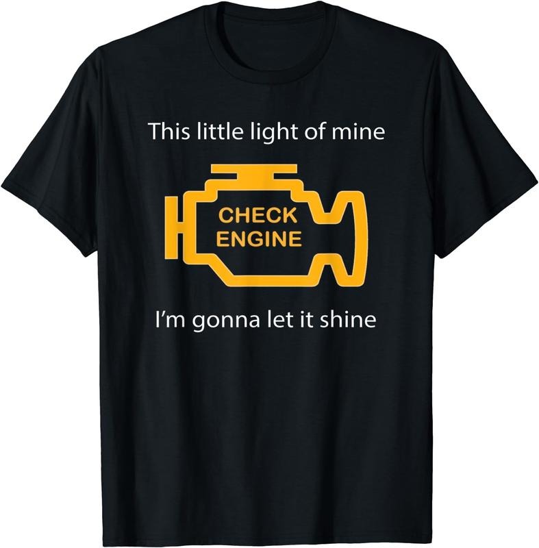 [100% Cotton]Check Engine Light - This Little Light of Mine Funny T-Shirt Hoodie Sweatshirt | PrintMintTees.com