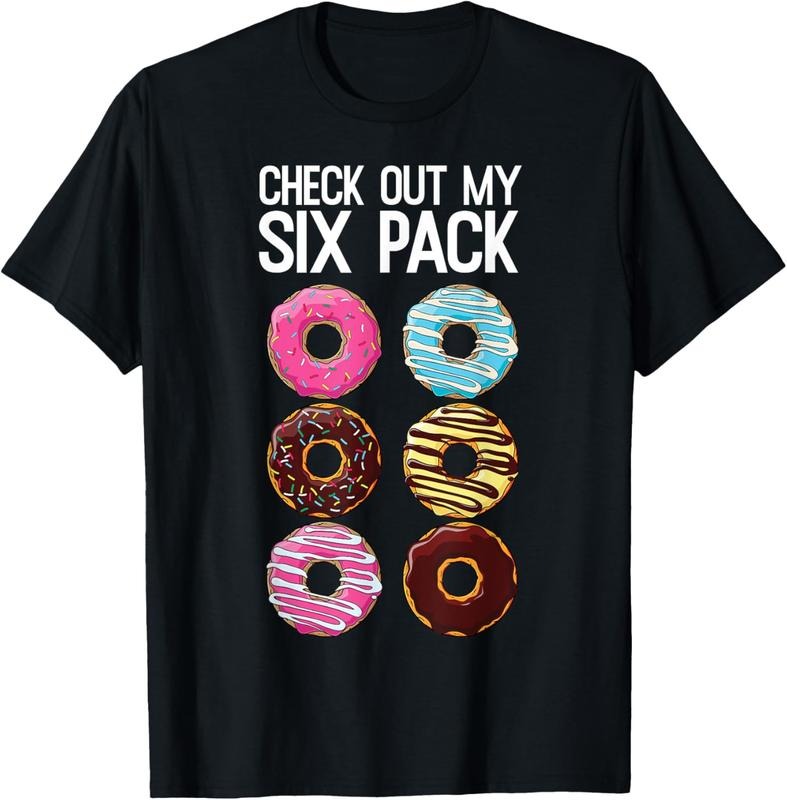 100% Cotton Check Out My Six Pack Funny Donut Lover Dad Bod Junk Food T-Shirt Hoodie, Sweatshirt | PrintMintTees.com