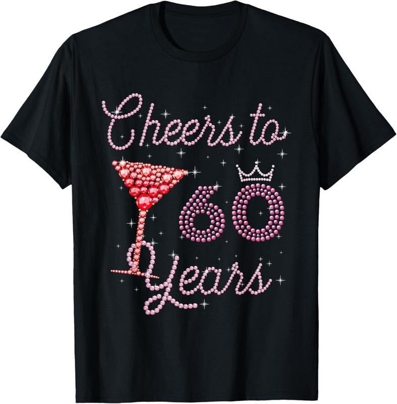 100% Cotton Cheers To 60 Years 60th Birthday 60 Years Old Bday T-Shirt Hoodie, Sweatshirt | PrintMintTees.com