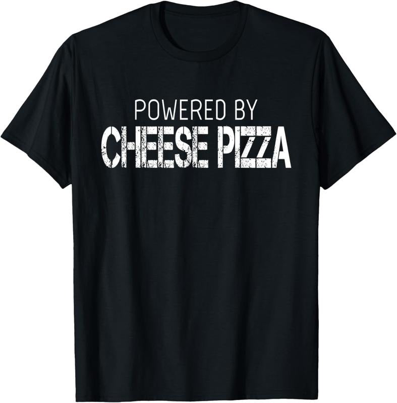 100% Cotton Cheese Pizza Lover - Powered By Cheese Pizza T-Shirt Hoodie, Sweatshirt | PrintMintTees.com