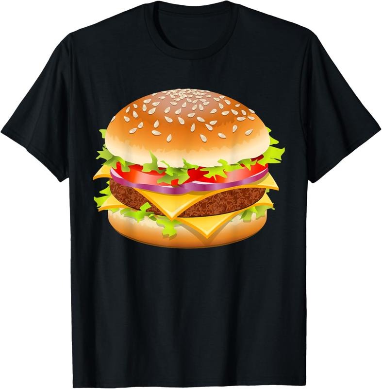 100% Cotton Cheeseburger Hamburger Burger Funny Food Halloween Costume T-Shirt Hoodie, Sweatshirt | PrintMintTees.com