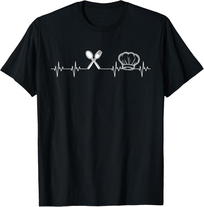 100% Cotton Chef Heartbeat Funny Culinary Chef Gift Cooking Lover T-Shirt Hoodie Sweatshirt | PrintMintTees.com