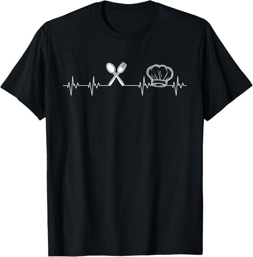 100% Cotton Chef Heartbeat Funny Culinary Chef Gift Cooking Lover T-Shirt Hoodie Sweatshirt | PrintMintTees.com