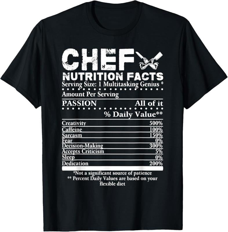 100% Cotton Chef Nutrition Facts Cool Chef Chefs T-Shirts, Hoodie, Sweatshirt