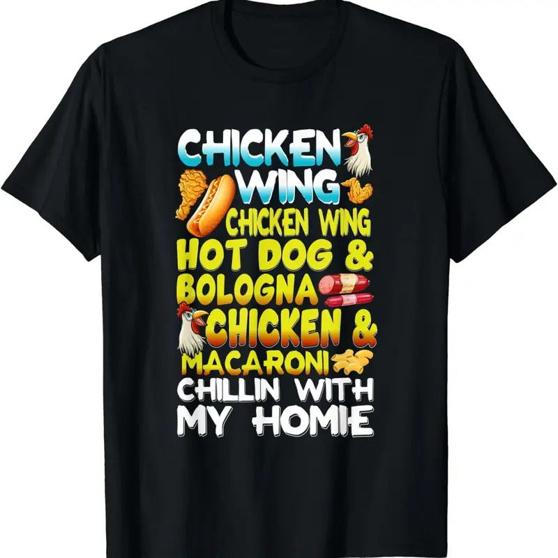 [100% Cotton]Chicken Wings Chicken Wings Hot Dog & Bologna Chicken T-Shirt Hoodie Sweatshirt | PrintMintTees.com