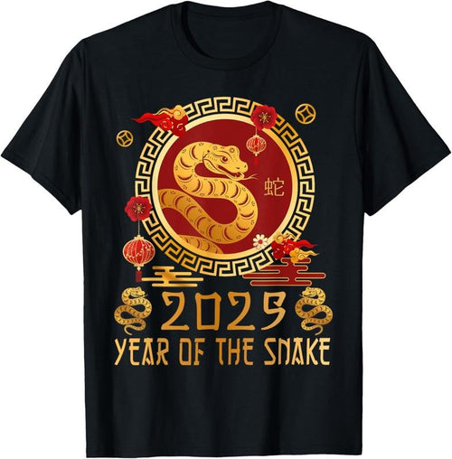 100% Cotton Chinese New Year 2025 Year Of The Snake Happy New Year 2025 T-Shirt Hoodie Sweatshirt | PrintMintTees.com