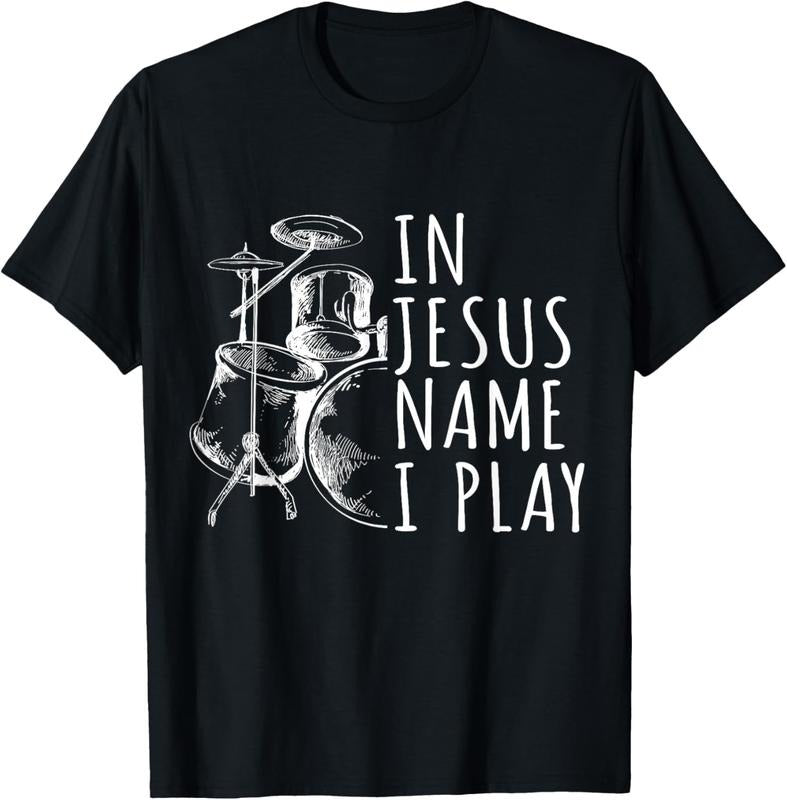 100% Cotton Christian Drumming In Jesus Name Play Drums Worship Drummer T-Shirt Hoodie, Sweatshirt | PrintMintTees.com