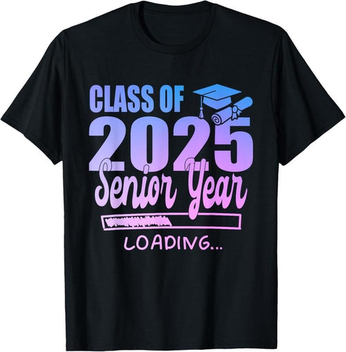 100% Cotton Class Of 2025 Senior Year Loading Funny Senior 2025 Tie Dye T-Shirt Hoodie Sweatshirt | PrintMintTees.com