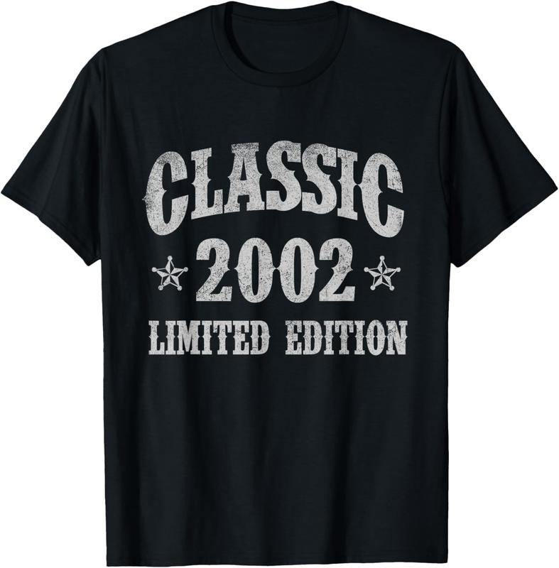 100% Cotton Classic 2002 Limited Edition Year Of Birth Birthday T-Shirt Hoodie Sweatshirt | PrintMintTees.com
