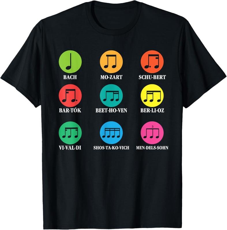 100% Cotton Classic Composers Classical Music Musical Notes Shirt Hoodie Sweatshirt