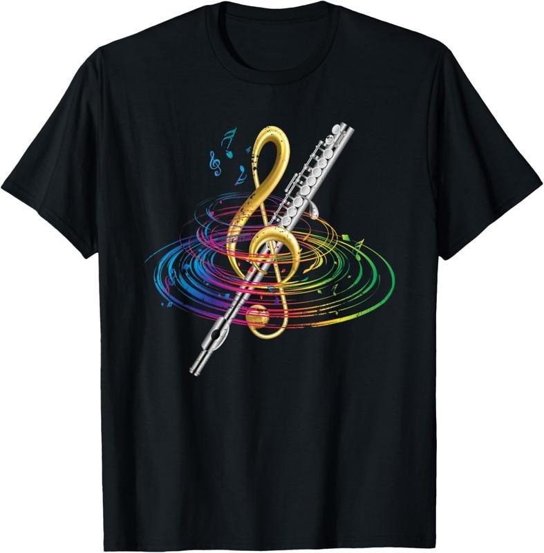 100% Cotton Classical Music Treble Clef Flutist Flute T-Shirts, Hoodie, Sweatshirt