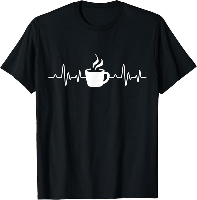 100% Cotton Coffee Heartbeat - Drinking Coffee T-Shirt Hoodie Sweatshirt | PrintMintTees.com