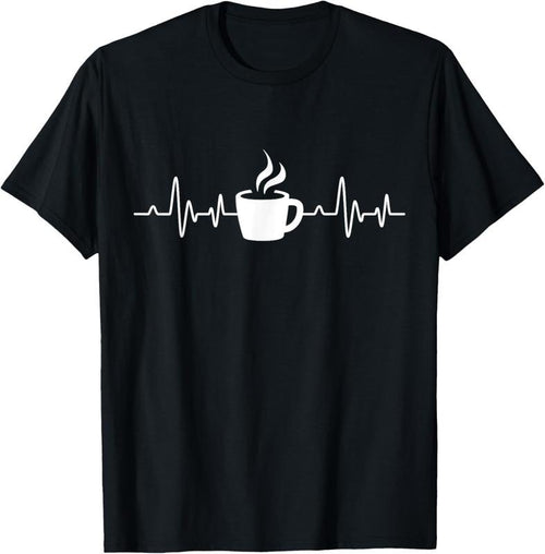100% Cotton Coffee Heartbeat - Drinking Coffee T-Shirt Hoodie Sweatshirt | PrintMintTees.com