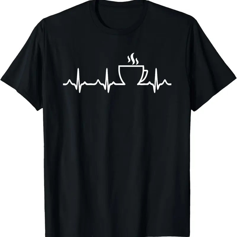 100% Cotton Coffee Heartbeat Love Shirt - Tea or Coffee Lover T-Shirt Hoodie Sweatshirt | PrintMintTees.com