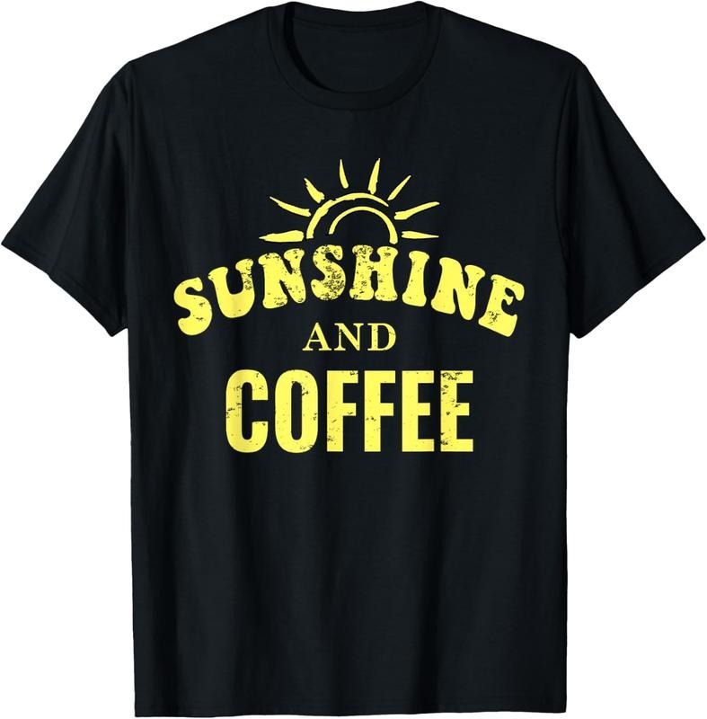100% Cotton Coffee Lovers | Sunshine and Coffee Retro Style Mothers Day T-Shirt Hoodie, Sweatshirt | PrintMintTees.com