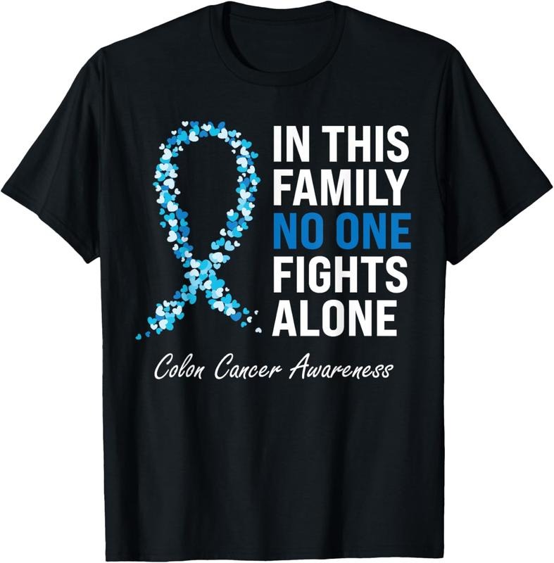 100% Cotton Colorectal Cancer Colon Cancer Blue Ribbon T-Shirt Hoodie Sweatshirt | PrintMintTees.com