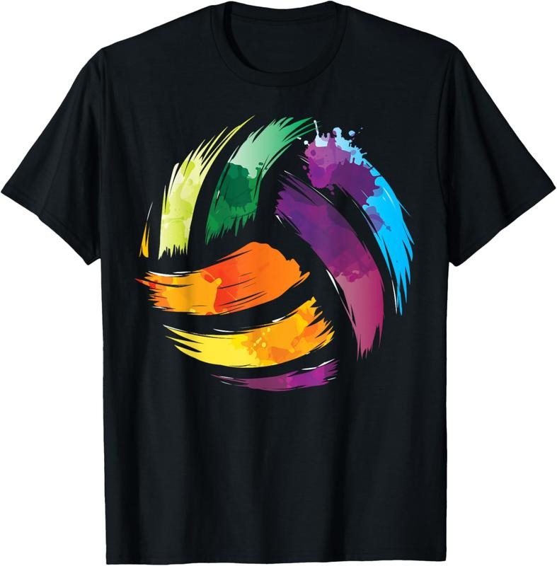 100% Cotton Colorful Volleyball | Cute Colorsplash Ball Gift T-Shirt Hoodie Sweatshirt | PrintMintTees.com