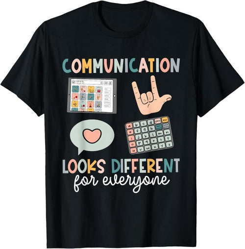 100% Cotton Communication Looks Different For Everyone SPED Teacher ASD T-Shirt Hoodie, Sweatshirt | PrintMintTees.com