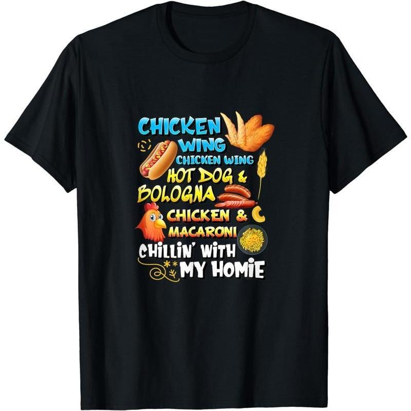 [100% Cotton]Cooked Chicken Wing Chicken Wing Hot Dog Bologna Macaroni Plus-size breathable T-Shirt Hoodie Sweatshirt
