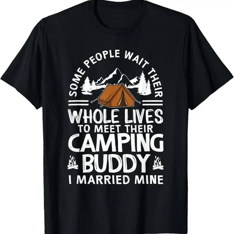 100% Cotton Cool Camping Buddies Gift For Men Women Funny Husband & Wife T-Shirt Hoodie Sweatshirt | PrintMintTees.com
