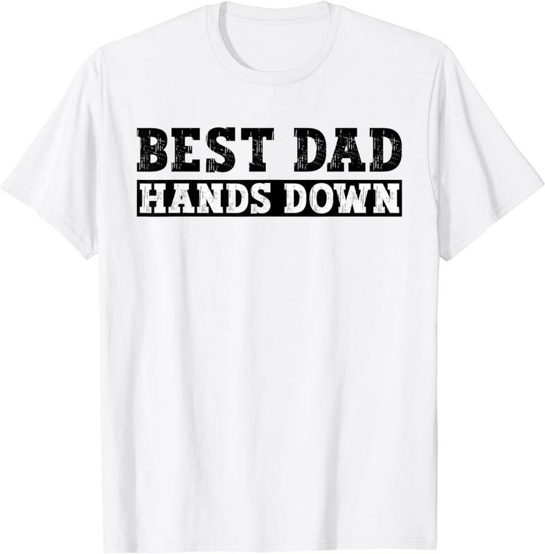 [100% Cotton]Cool Father's Day Kids Craft Handprints Best Dad Hands Down T-Shirt Hoodie Sweatshirt | PrintMintTees.com